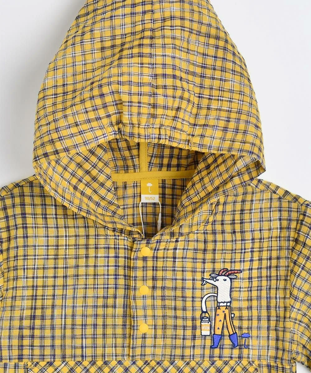 Комплект из куртки-анорака и брюк в клетку с животным рисунком Moimoln, Yellow — фото 3