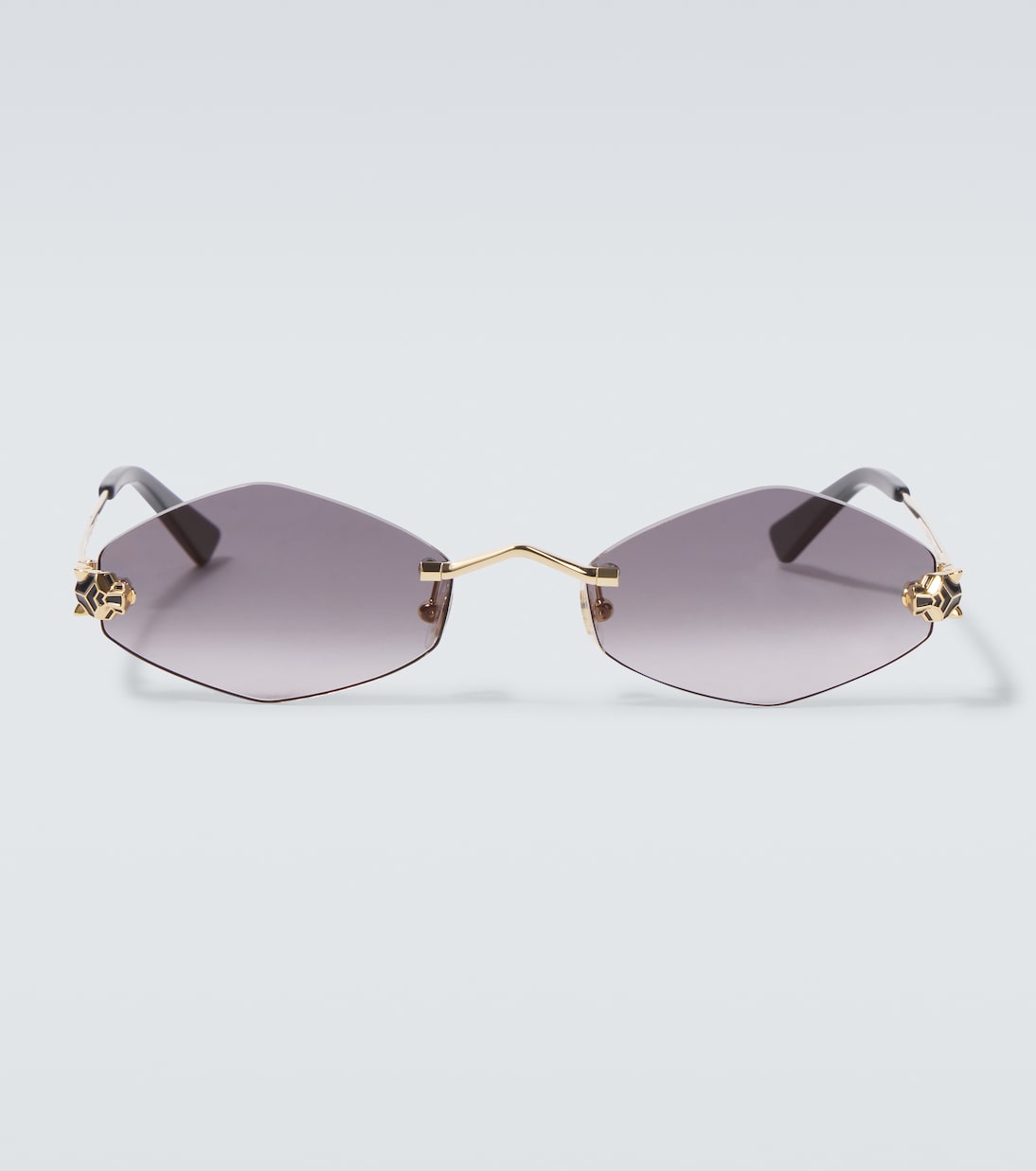

Картье Пантер овальные солнцезащитные очки Cartier Eyewear Collection, Gold-Gold-Grey