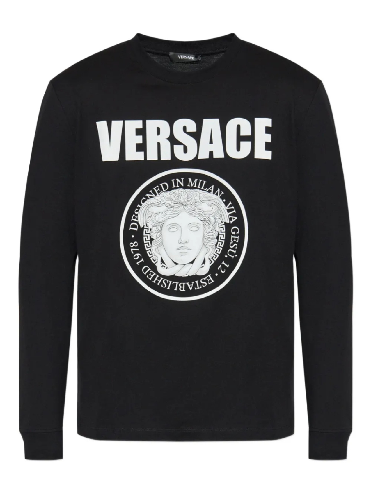 

Футболка с длинными рукавами и логотипом Versace Medusa, черный