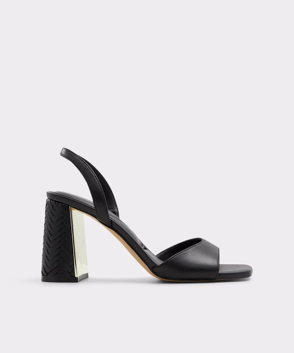 

Женские кожаные босоножки на каблуке с квадратным носком Aldo, черный