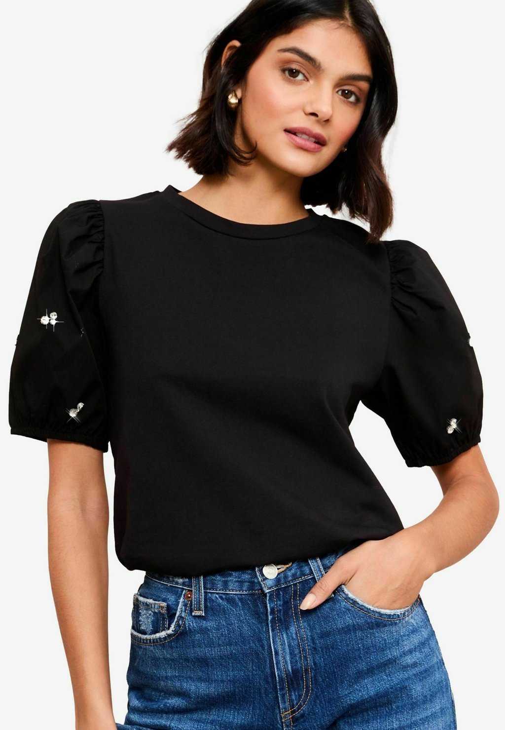 

Блуза REGULAR FIT - SHORT SLEEVE DIAMANTE PUFF SLEEVE Friends Like These, черный