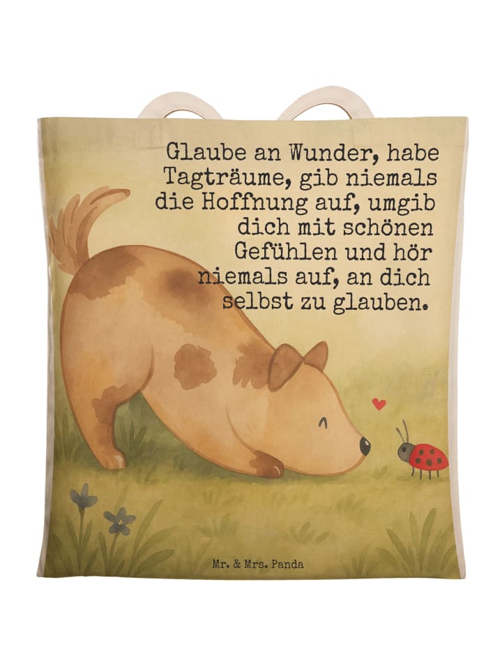 

Mr. & Mrs. Panda Сумка через плечо с изображением собаки и божьей коровки и надписью белого цвета