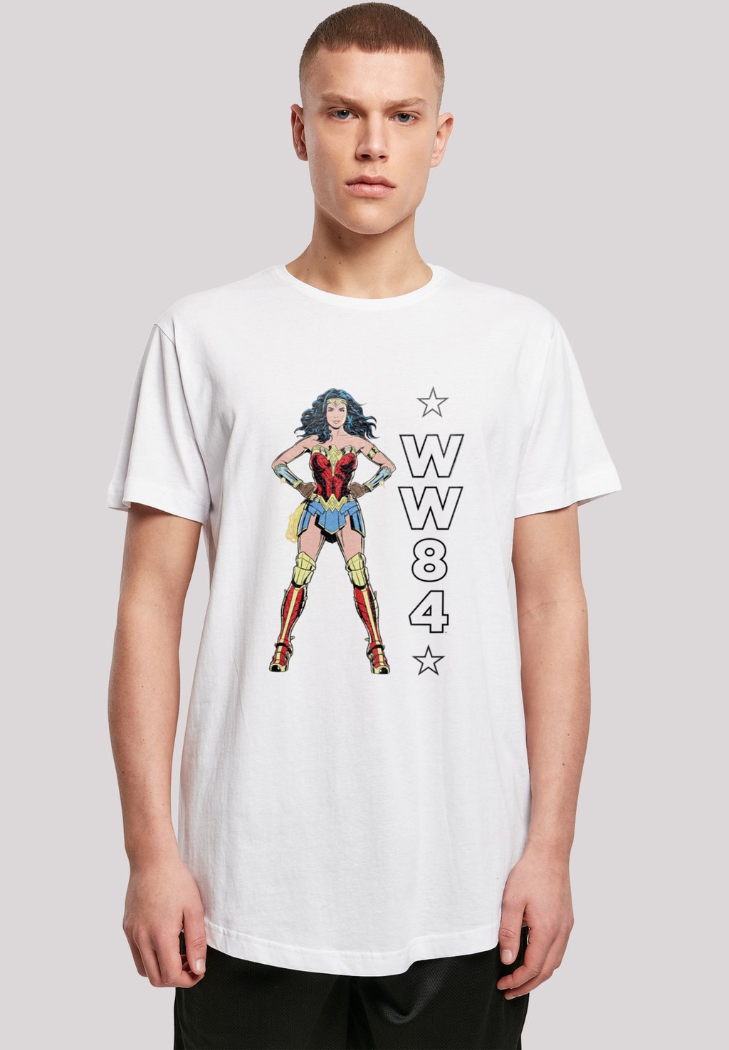

Футболка с принтом LONG CUT 'DC COMICS WONDERWOMAN 84 STANDING LOGO' F4NT4STIC, белый