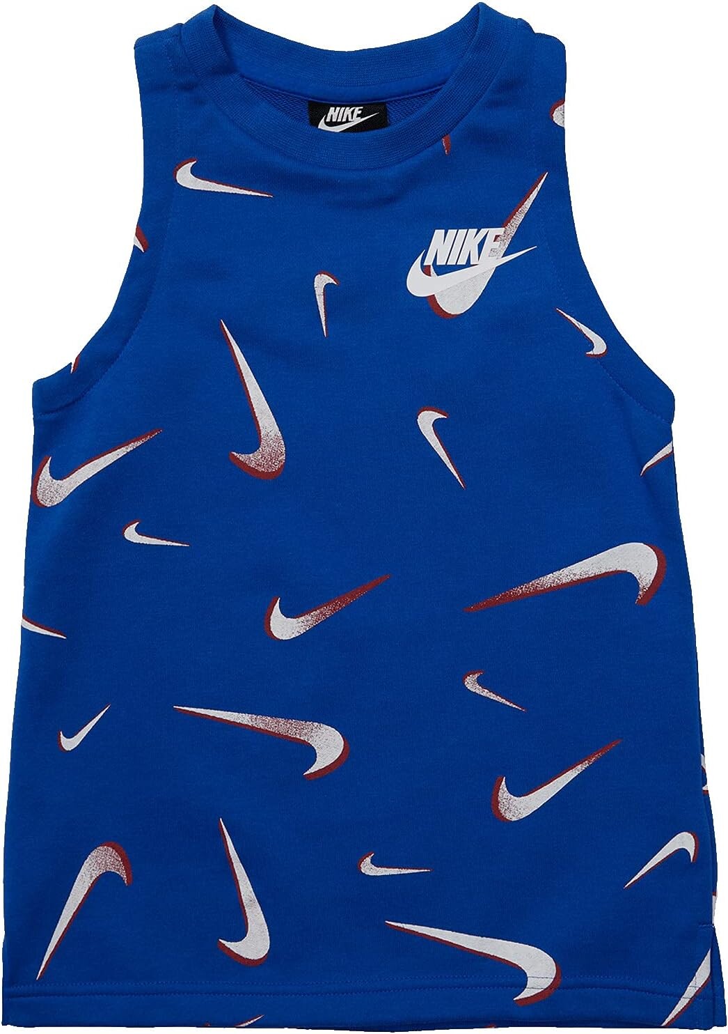 

Пуловер Nike NSW French Terry All Over Print Tank, цвет Game Royal/White