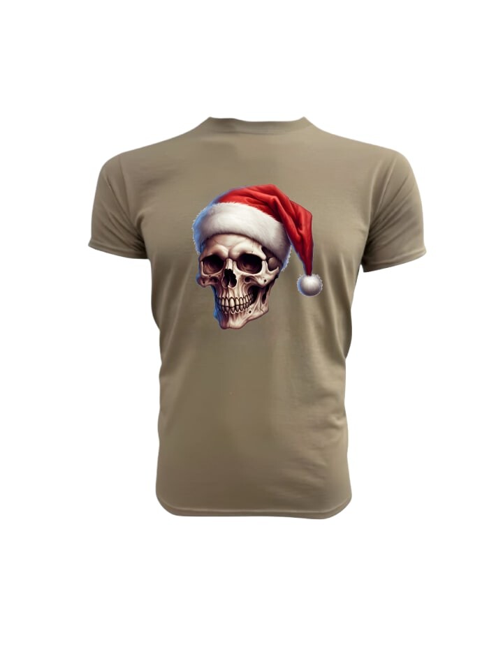 

Футболка PAULGOS Herren T-Shirt, Totenkopf Weihnachten, песочный