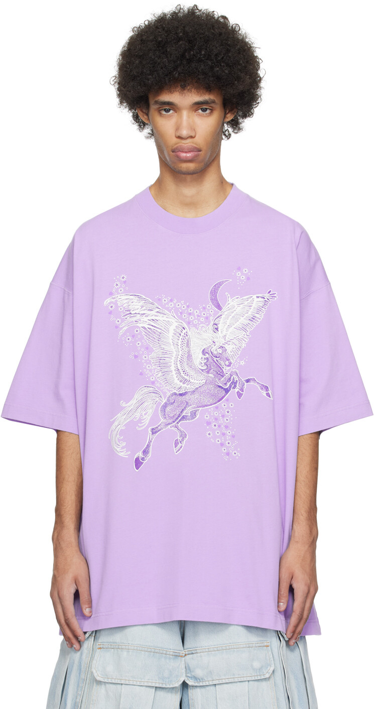 

Фиолетовая футболка с летающим единорогом Vetements, цвет Lilac