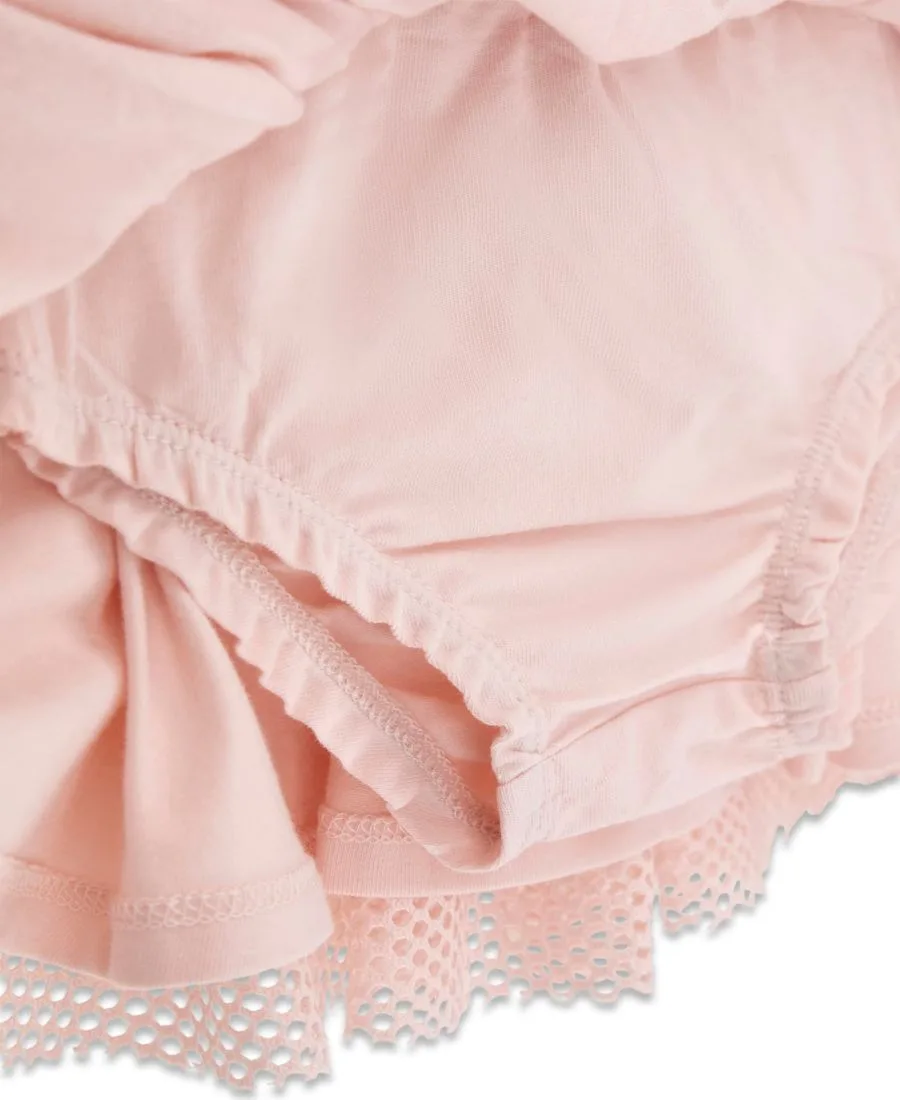 Детский комплект для девочек: футболка с коротким рукавом и юбка GUESS, белый/розовый — фото 3
