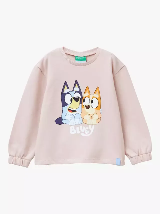 Детский джемпер Bluey с круглым вырезом, розовый/разноцветный Benetton