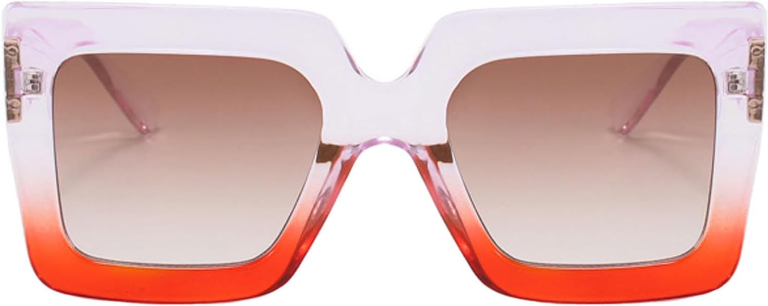 

Большие квадратные солнцезащитные очки Onrtry для женщин и мужчин, с толстой оправой, в винтажном стиле, с защитой от УФ-излучения (фиолетово-оранжевая оправа/коричневый цвет)