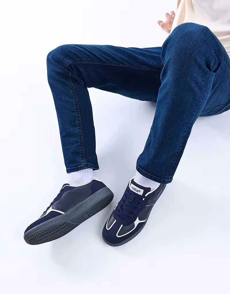 Темно-синие комбинированные кроссовки Jack & Jones Morgen — фото 4