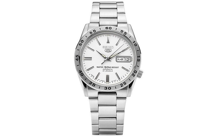 

SEIKO Часы Automatic 21 Collection Automatic Mechanical Movement Stainless Steel Strap Watch Men's Watch White Dial, Silver Dial