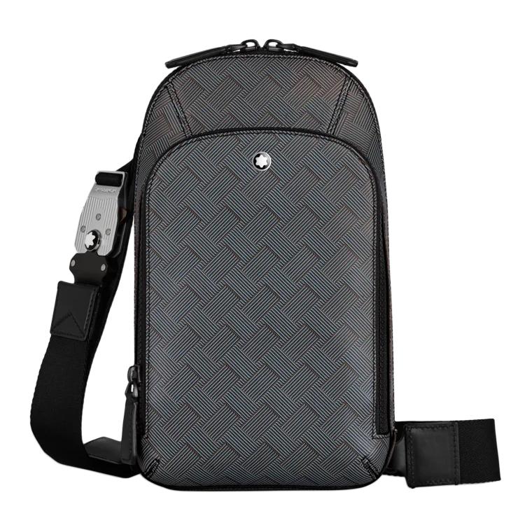 

MONTBLANC Кожаная сумка через плечо мужская лавандово-серая