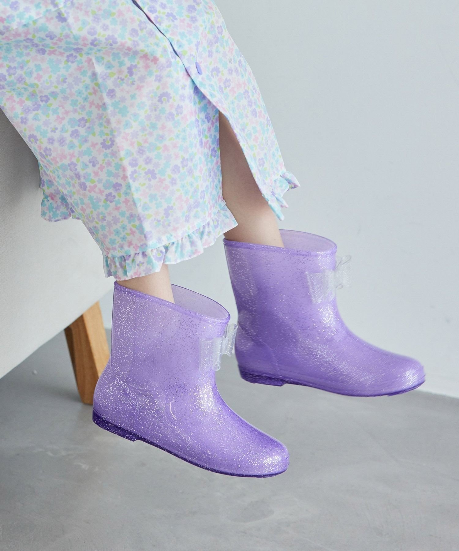 Резиновые сапоги с блестящей лентой Rope' Picnic Kids, Purple (56)