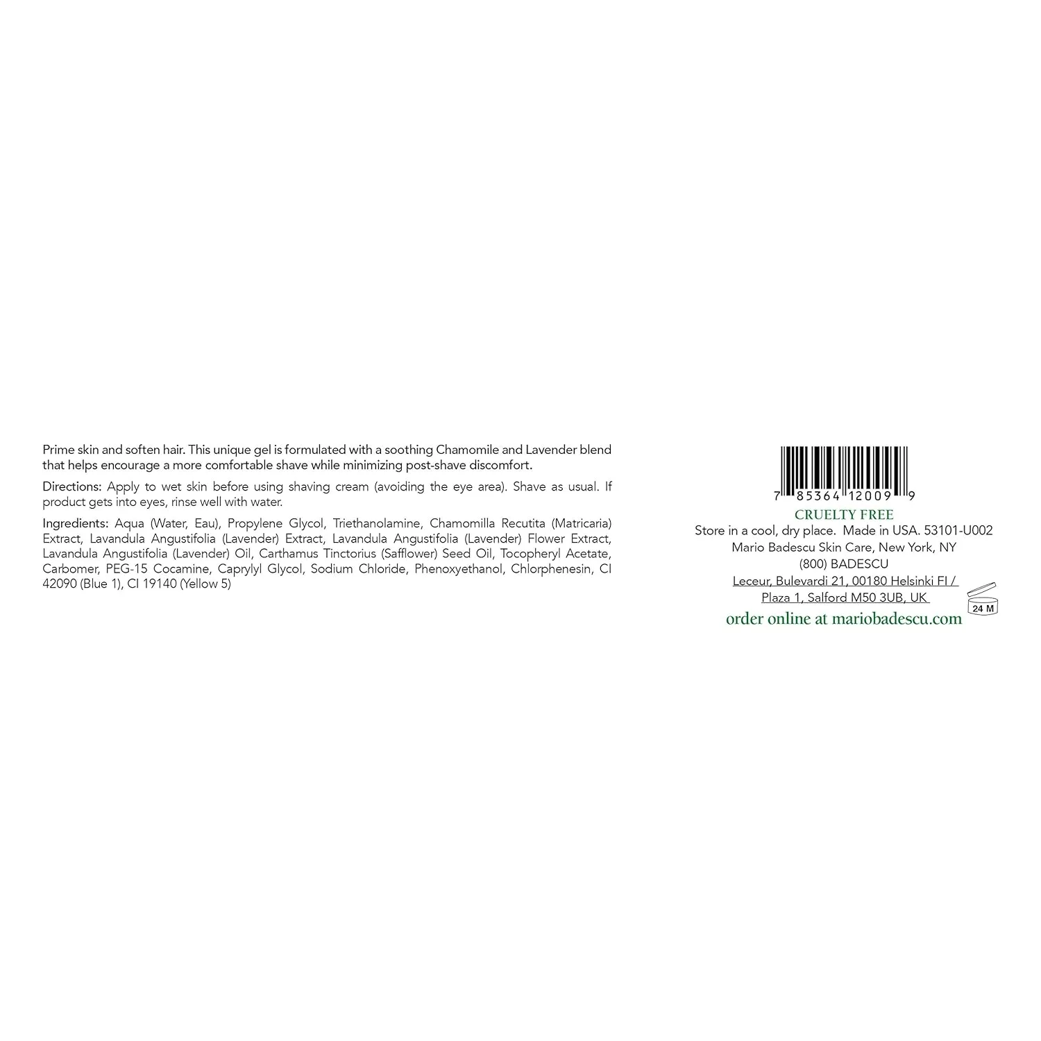 Кондиционер для бритья Mario Badescu - успокаивающий гель для бритья с растительными экстрактами для наилучшего результата - подготавливает, смягчает и увлажняет кожу и волосы. 226.80 г — фото 2
