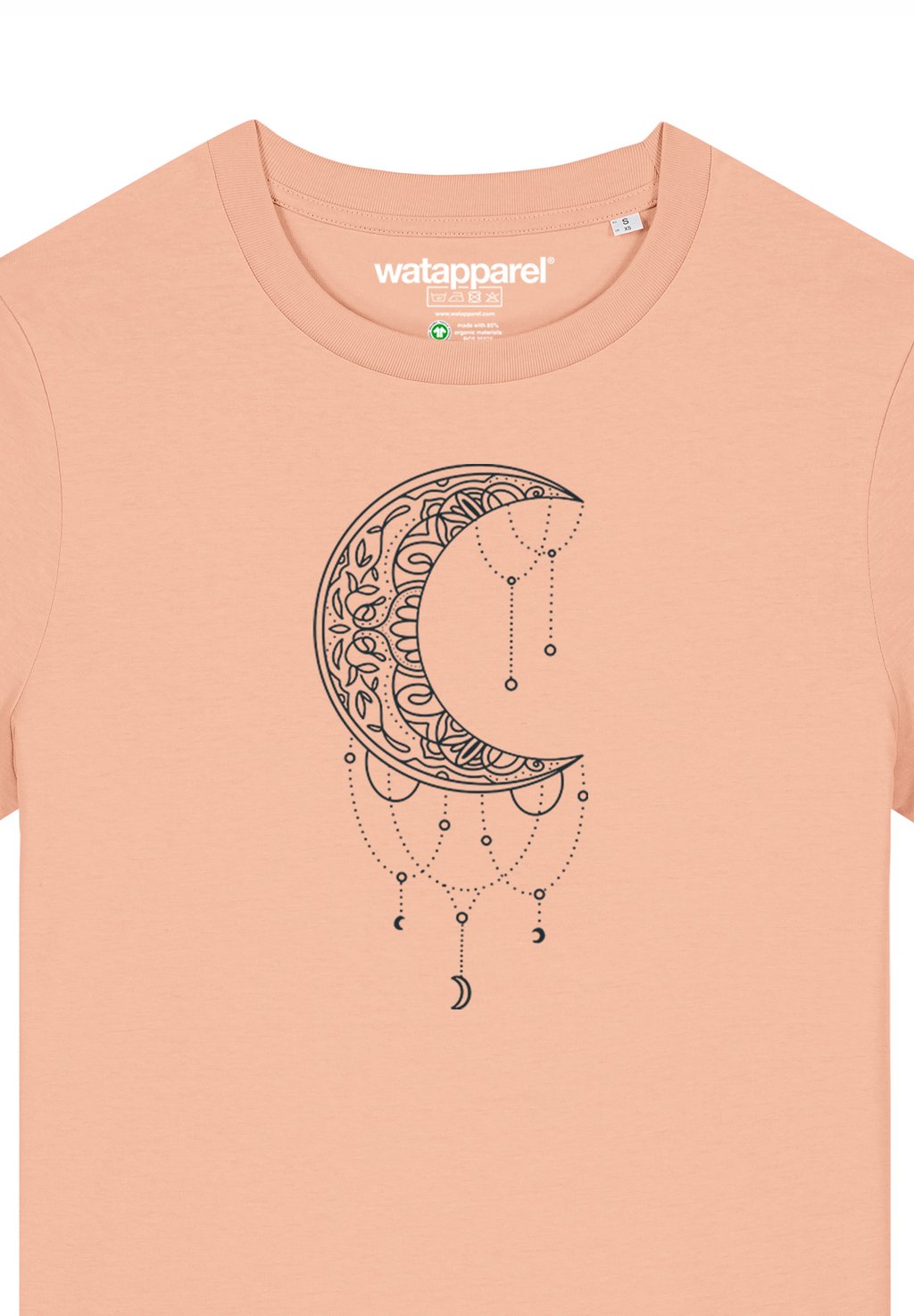 

Футболка с принтом MANDALA MOON watapparel, светло-розовый
