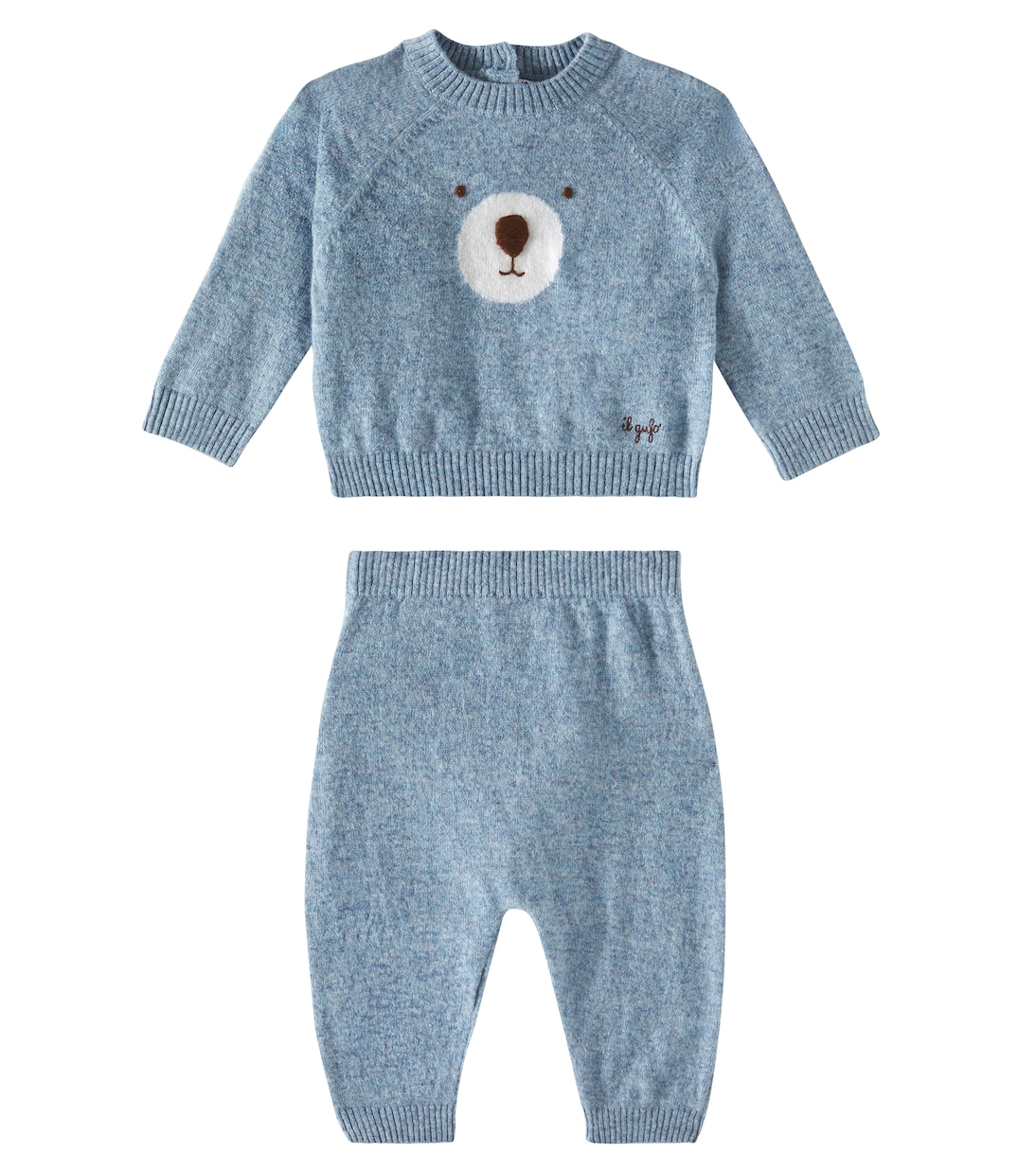 

Комплект из детской толстовки и спортивных штанов из натуральной шерсти Il Gufo, Cloud Blue