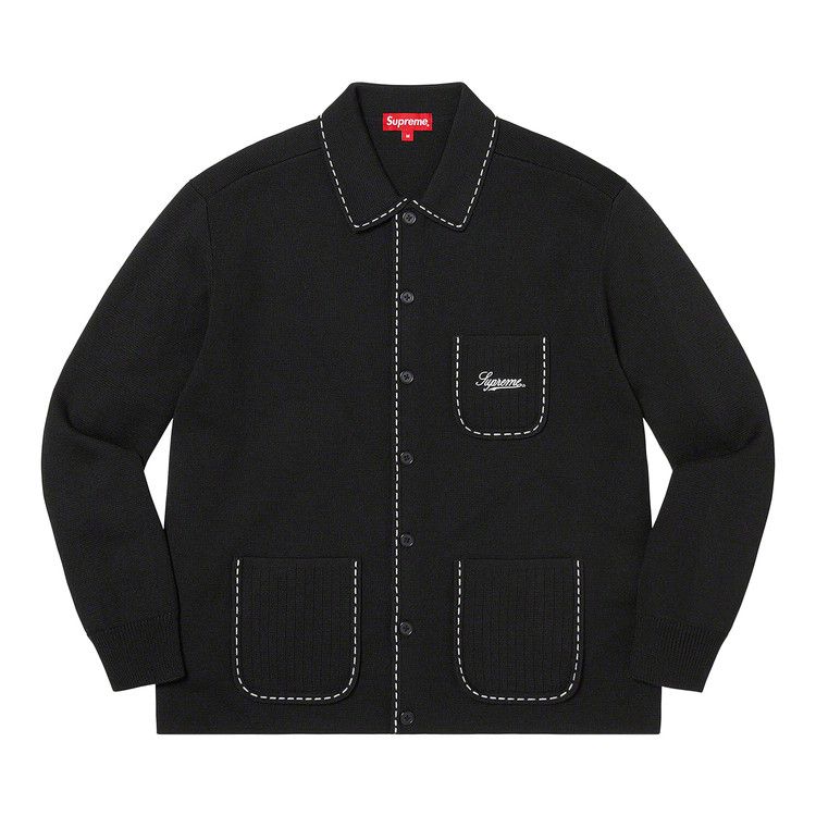 

Топ Supreme Contrast Stitch Button Up, Black