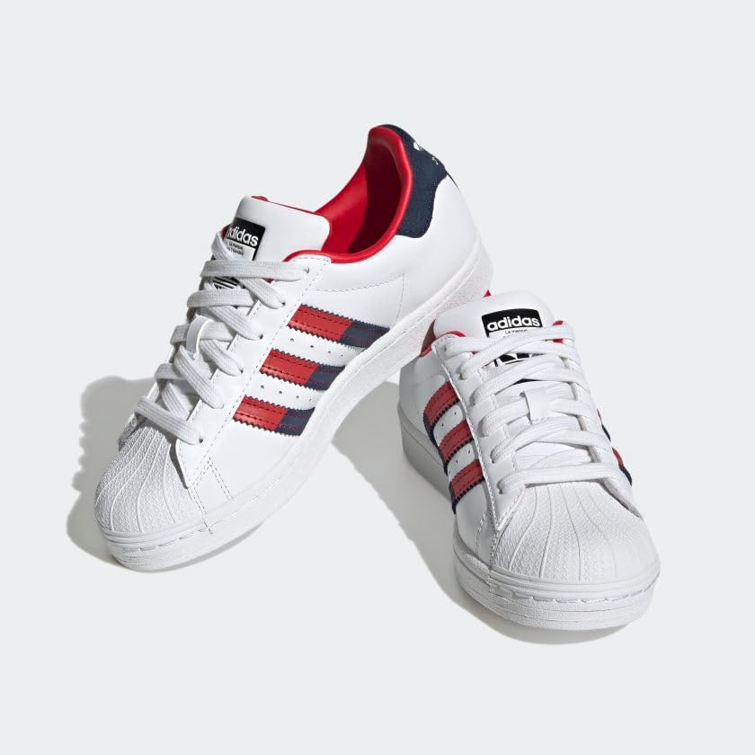 Кроссовки adidas Superstar для детей и взрослых, White/Better Scarlet/Night Indigo — фото 4