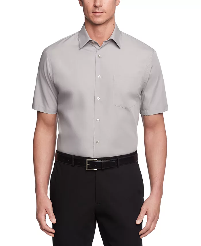

Рубашка из однотонного поплина с коротким рукавом Van Heusen, серый
