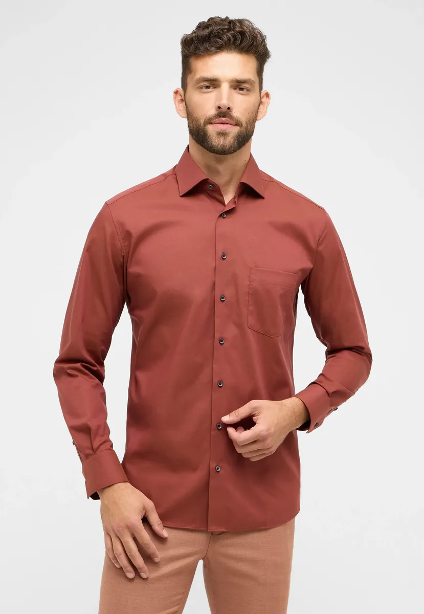 

Рубашка Eterna с длинными рукавами "MODERN FIT", терракотовый