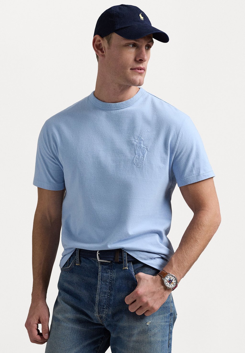 

Базовая футболка CLASSIC FIT BIG PONY JERSEY T-SHIRT Polo Ralph Lauren, светло-голубой