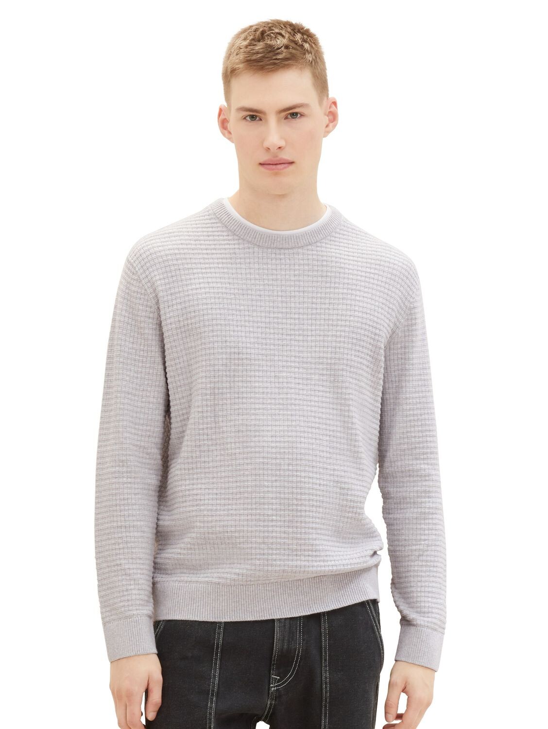

Пуловер TOM TAILOR Denim STRUCTURED DOUBLELAYER, серый