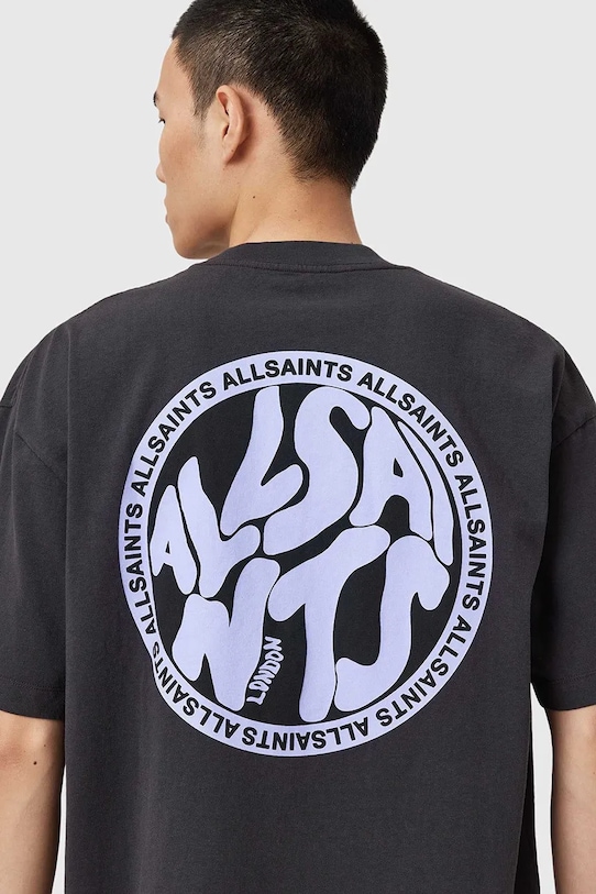 Футболка DISTORTION из хлопка Allsaints, серый — фото 3