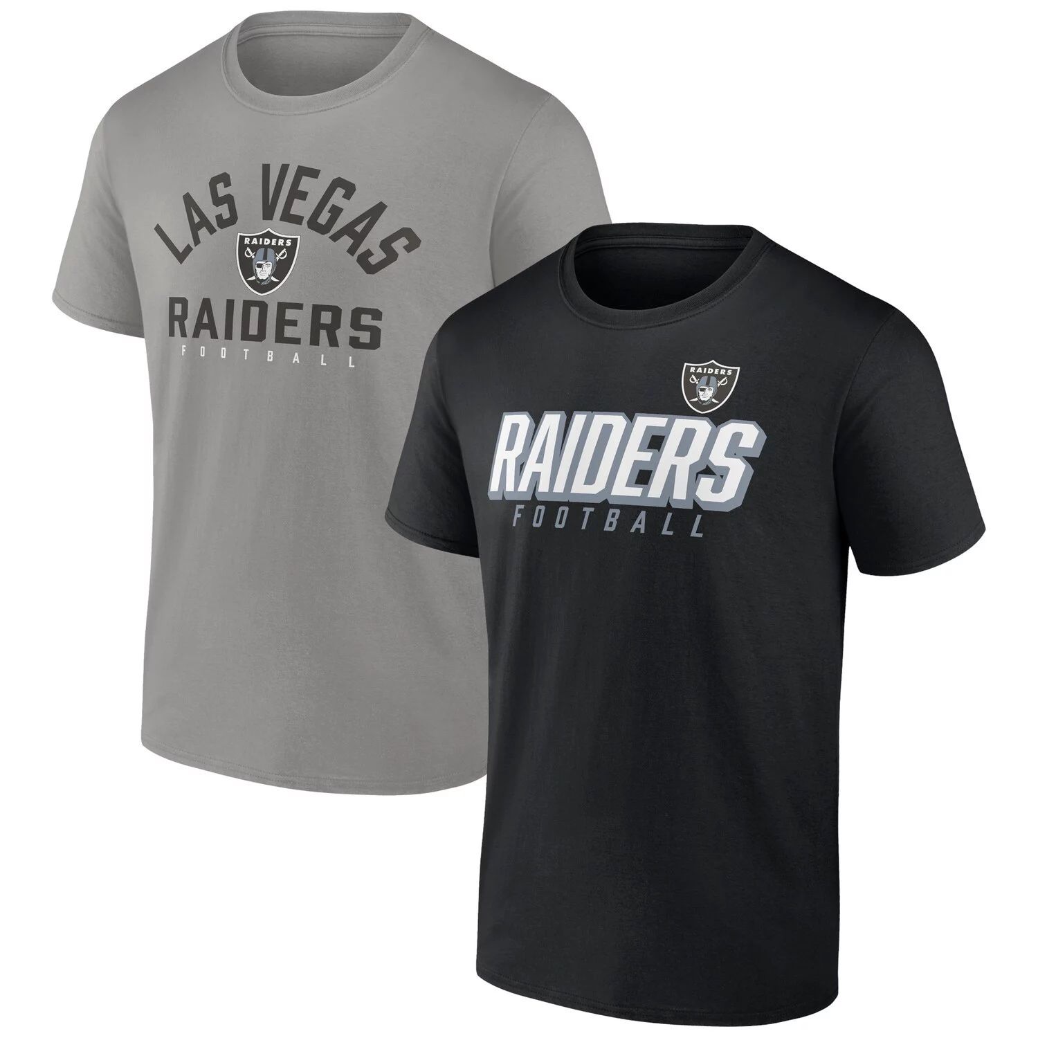 

Мужской комплект футболок с логотипом Fanatics черного/серебристого цвета Las Vegas Raiders Player Pack, Черный, Мужской комплект футболок с логотипом Fanatics черного/серебристого цвета Las Vegas Raiders Player Pack