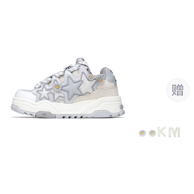 

Кроссовки KAALIXTO Skateboarding Shoes Unisex Low-top Silver Gray, серый