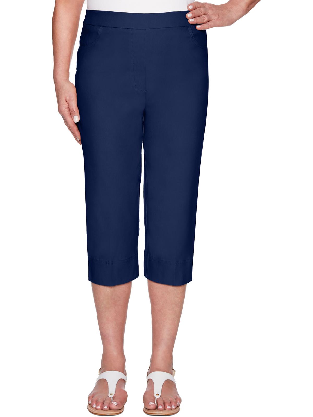 

Женские облегающие брюки-капри Petites Modern Fit Alfred Dunner, темно-синий