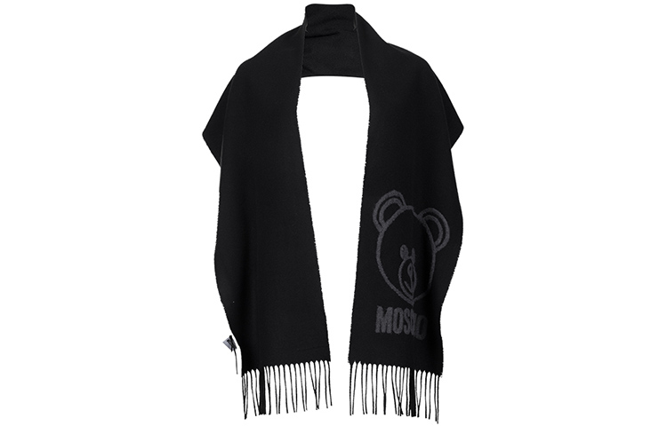 

MOSCHINO Вязаный шарф унисекс черный, Black