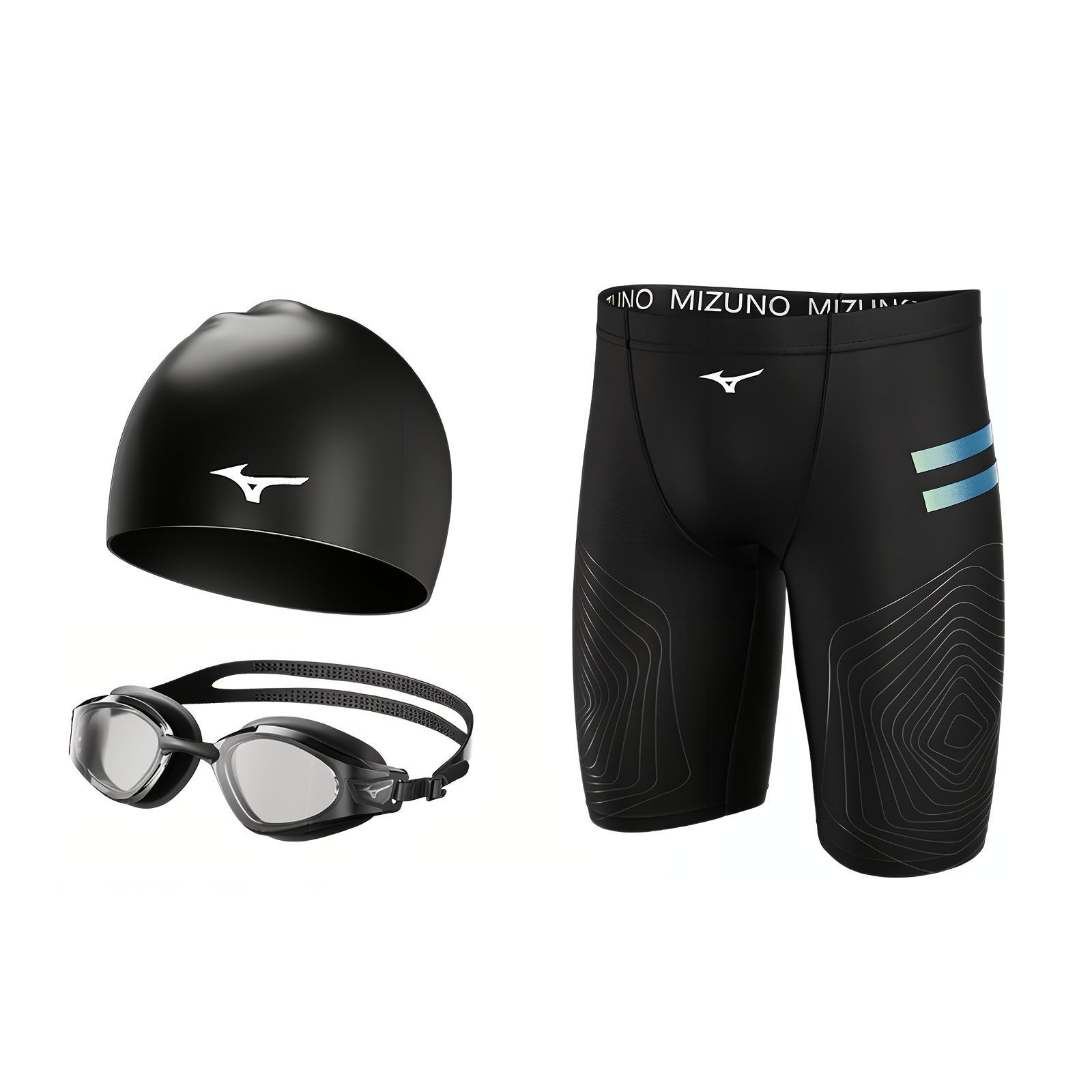 

Комплект снаряжения для плавания Mizuno, 3102 Three-Piece Set[Mid-Length Swim Shorts+Swimming Cap+Swim Goggles]