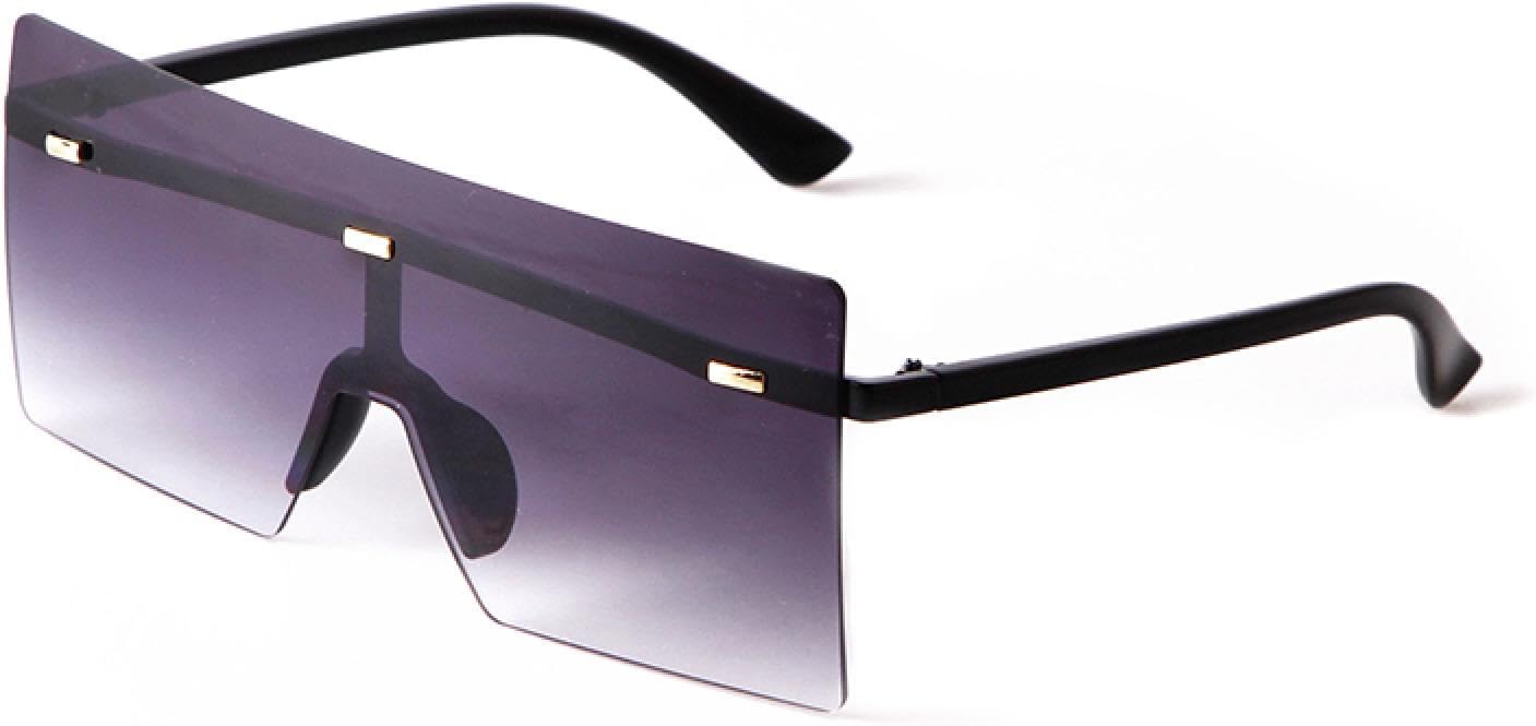 

Женские солнцезащитные очки без оправы, большие квадратные, модные, с защитой от УФ-излучения UV400, винтажные, с плоской верхней частью, цельные, с градиентными линзами WNCKSQ, C8