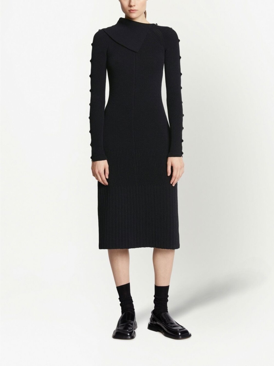 

Платье миди в рубчик Proenza Schouler, черный