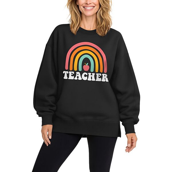 

Женский оверсайз флисовый свитшот rainbow teacher Licensed Character