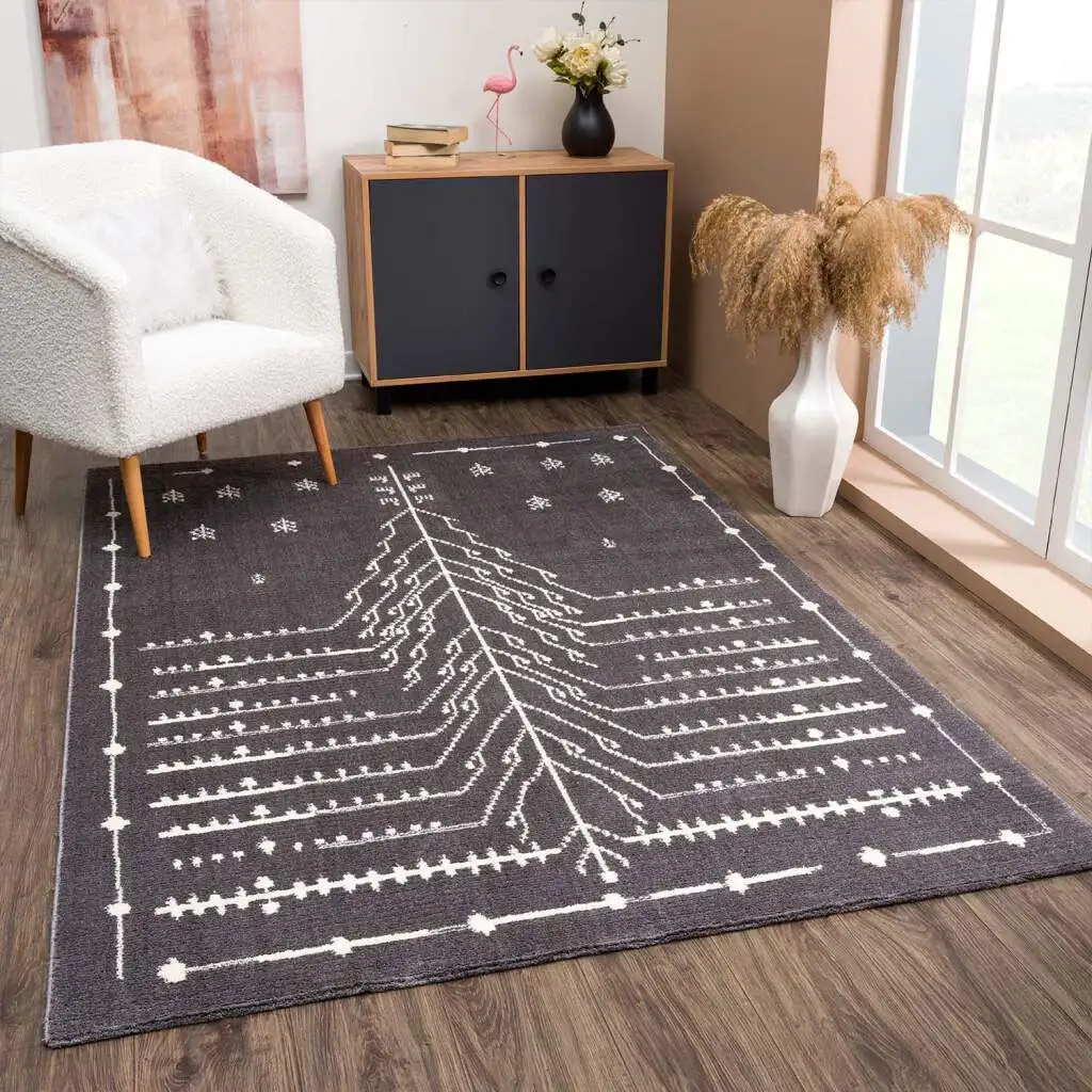 

Ковер Carpet City "Апрель 2308", прямоугольный, этнический ковер, особо мягкий, с глубоким ворсом 120х170 см, серый