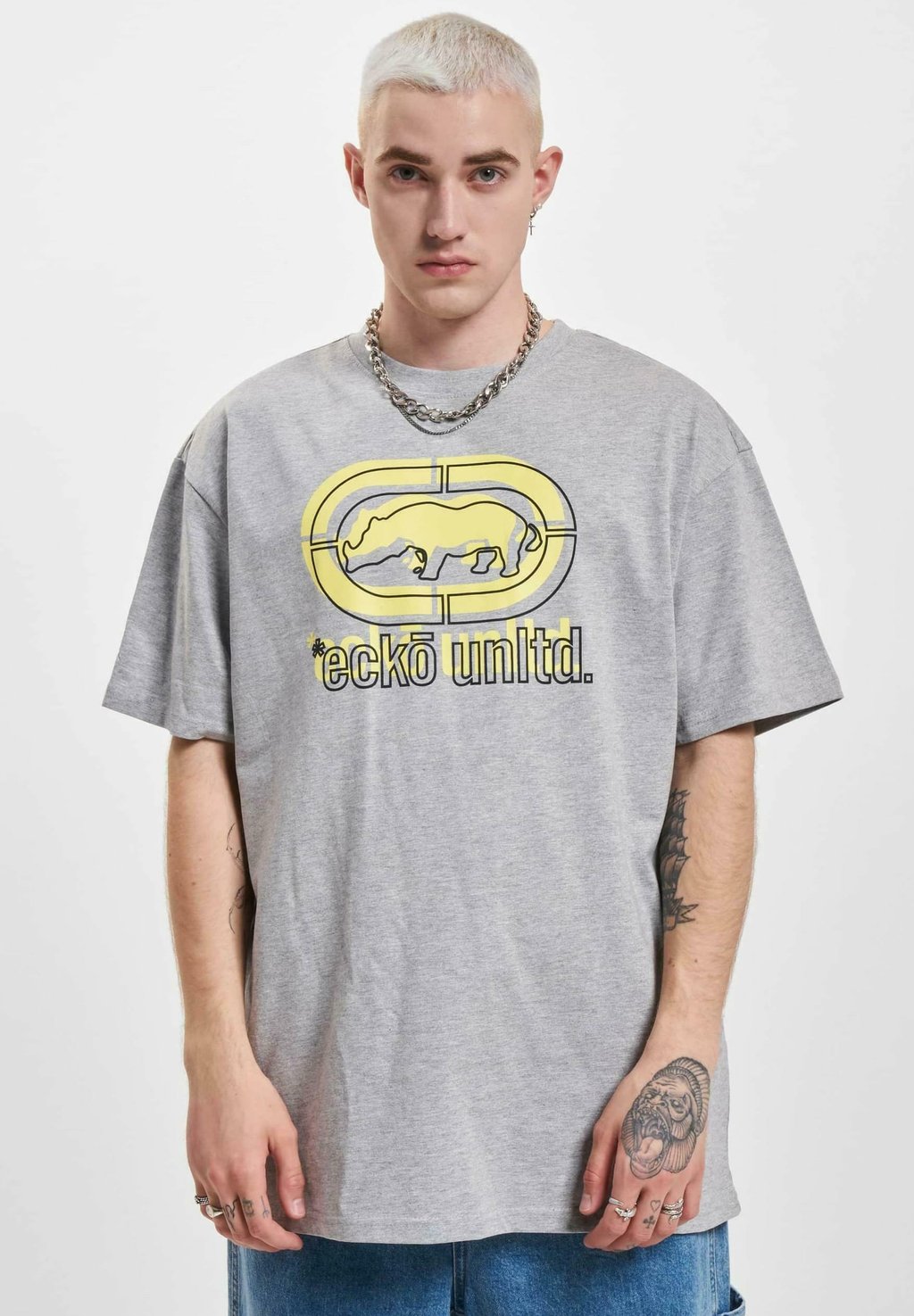 

Футболка с принтом DOUBLE ecko unltd., серый