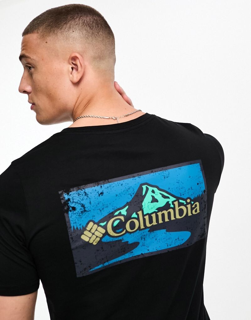 

Черная футболка с принтом на спине Columbia Rapid Ridge — эксклюзивно для ASOS