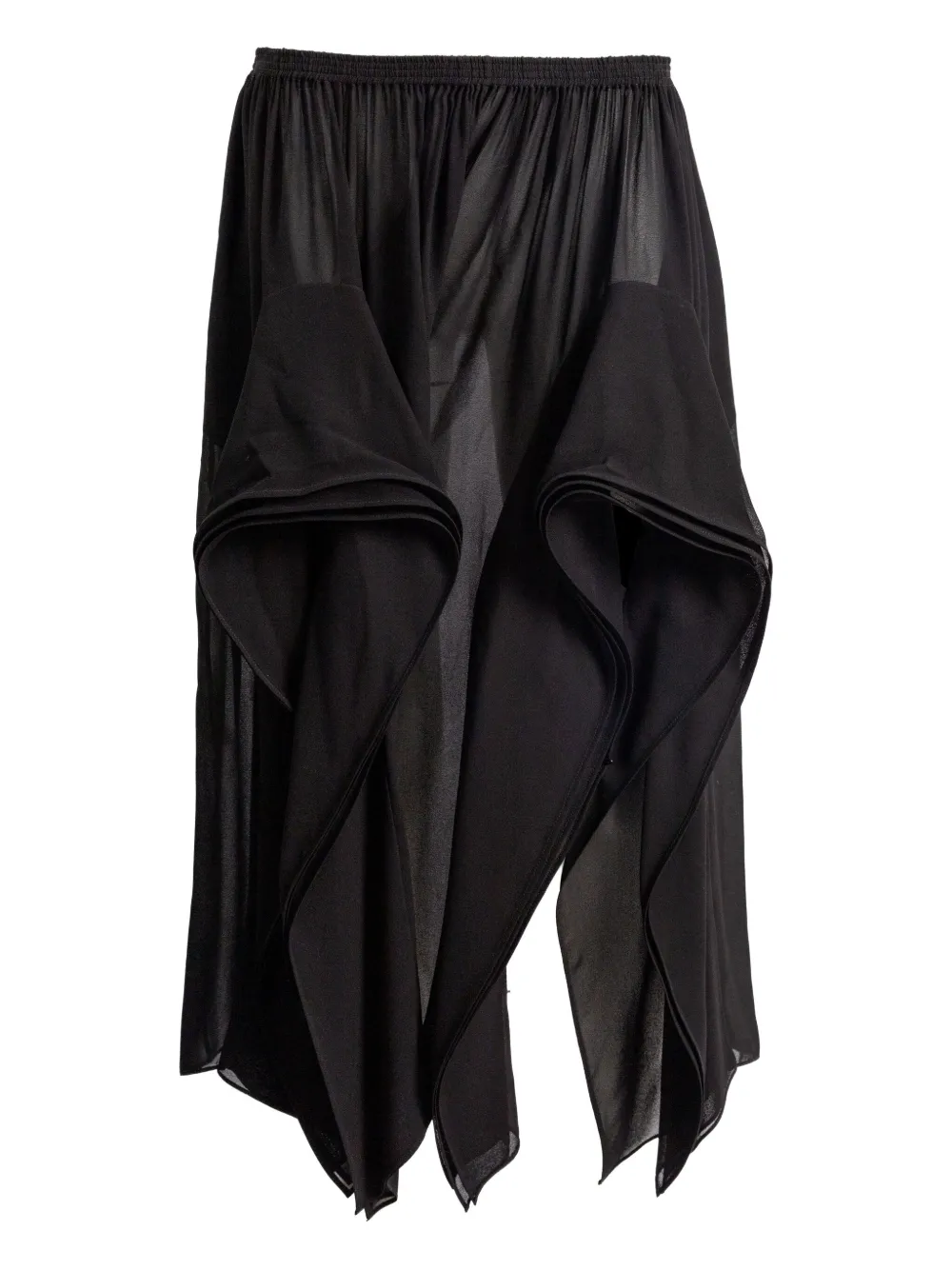 

Асимметричные брюки с оборками Alaïa, черный