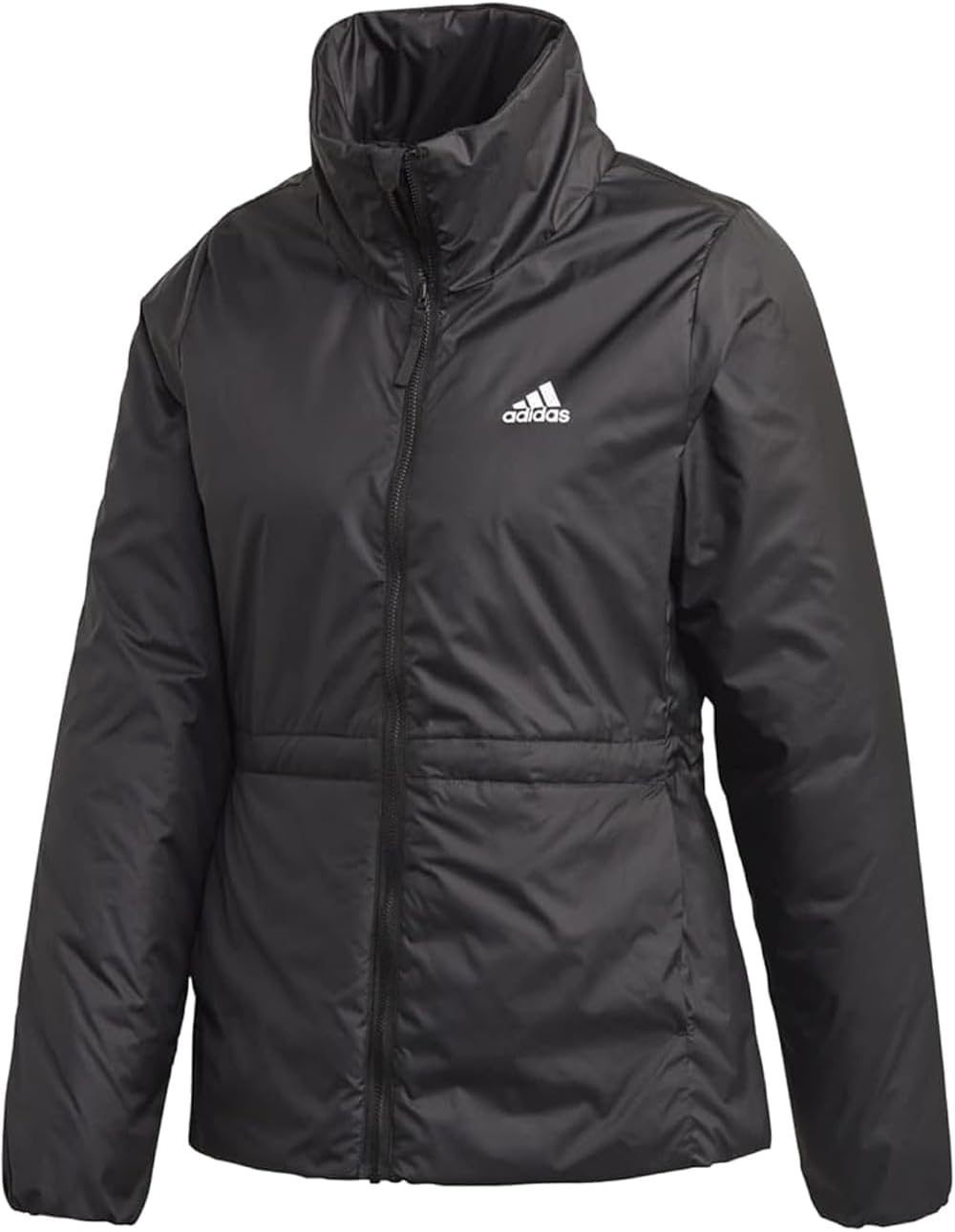 

adidas Женская утепленная зимняя куртка Basic с тремя полосками, Black