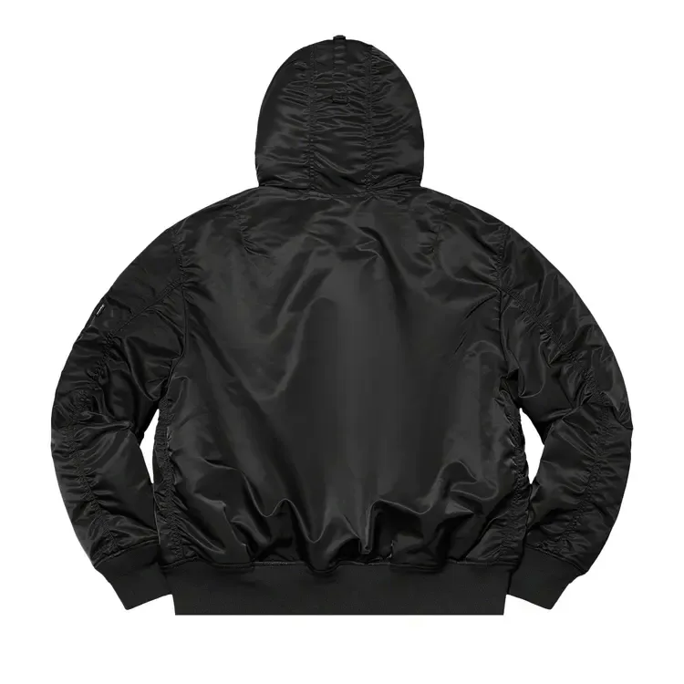 Куртка Supreme Hooded MA-1 'Black' — фото 2
