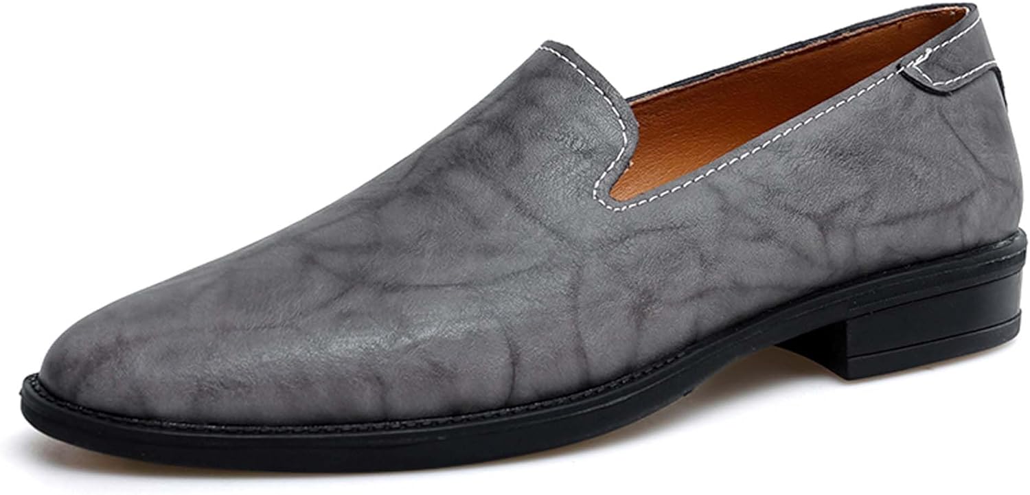 

Мужские лоферы Классические заостренные деловые повседневные туфли Легкая ходьба Вождение Офисная форма Банкеты Свадебные костюмы Платья Кожаная обувь Generic, серый