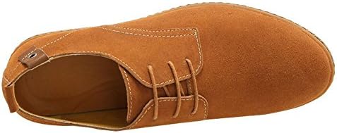Мужские классические кожаные оксфорды с плоским каблуком Beinfaith, Camel — фото 3