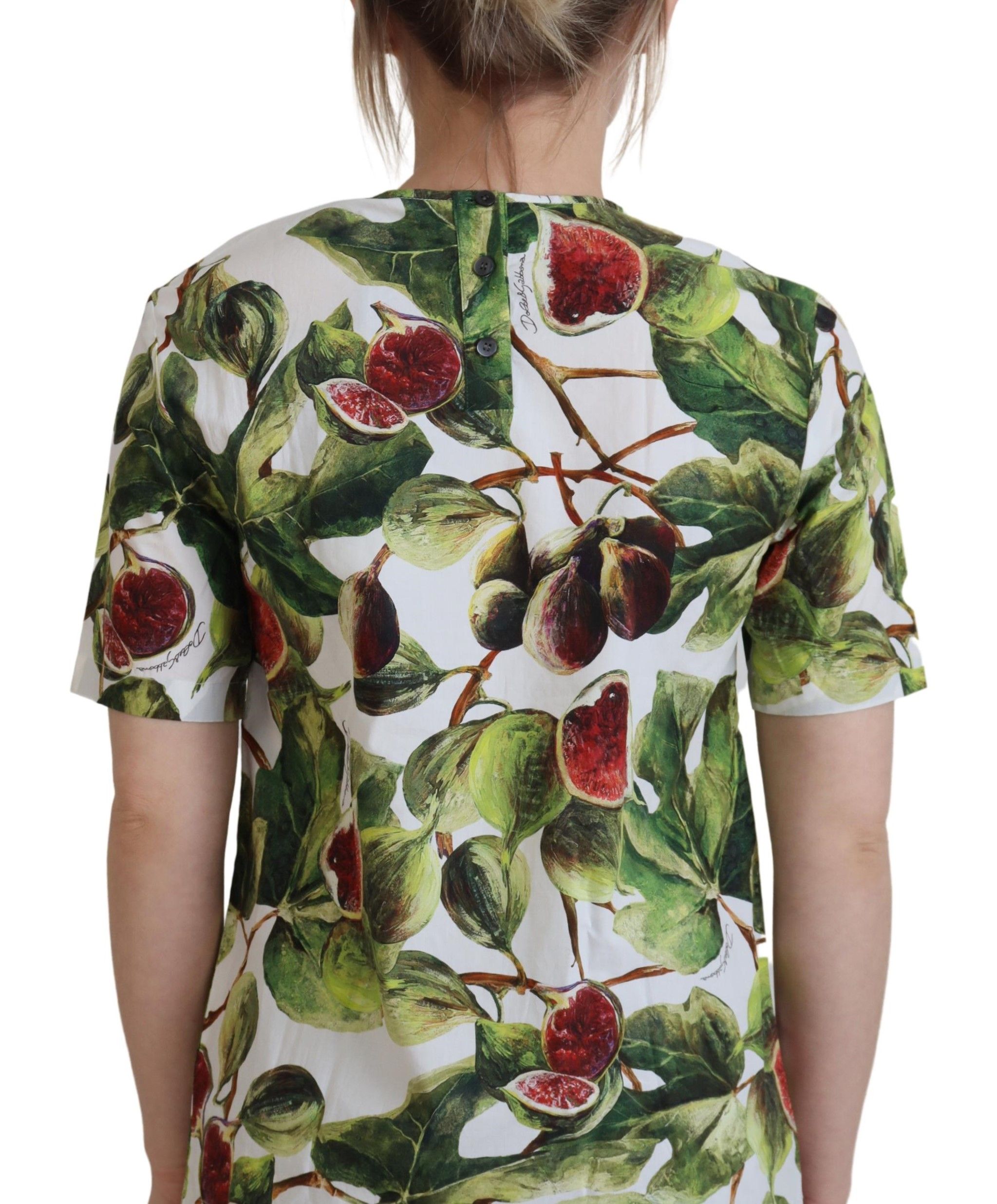 Шикарный разноцветный хлопковый топ с рисунком инжира Dolce & Gabbana — фото 2