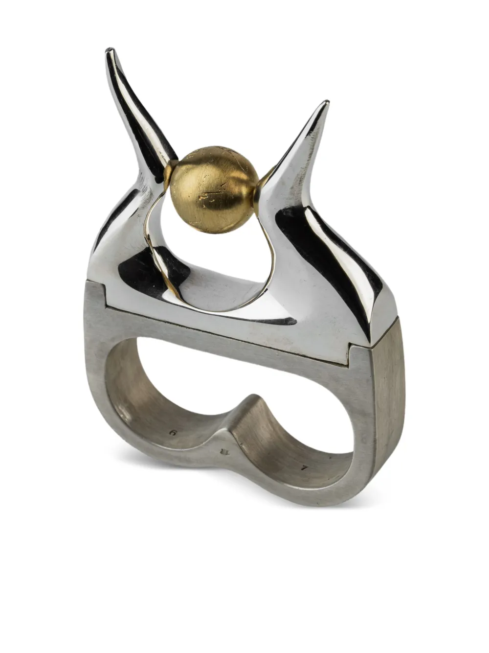 

Двойное кольцо Plate из стерлингового серебра Parts Of Four, серебристый