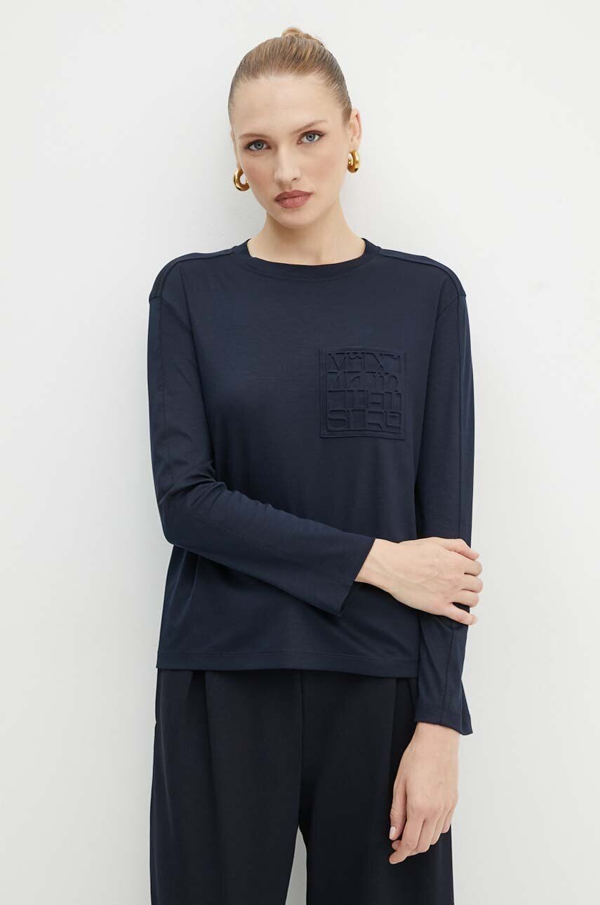

Рубашка с длинным рукавом Max Mara Leisure, темно-синий