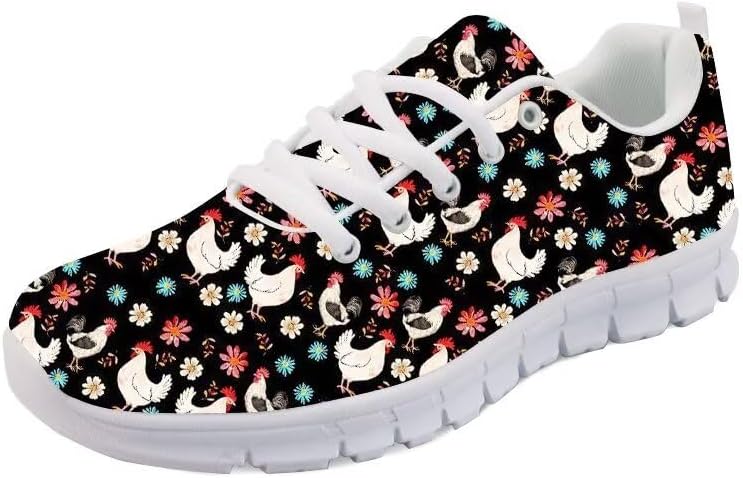 

Кроссовки Forchrinse с милым рисунком мопса, спортивные, для бега и занятий в спортзале, унисекс, легкие, на шнуровке, спортивные кроссовки, Rooster Floral