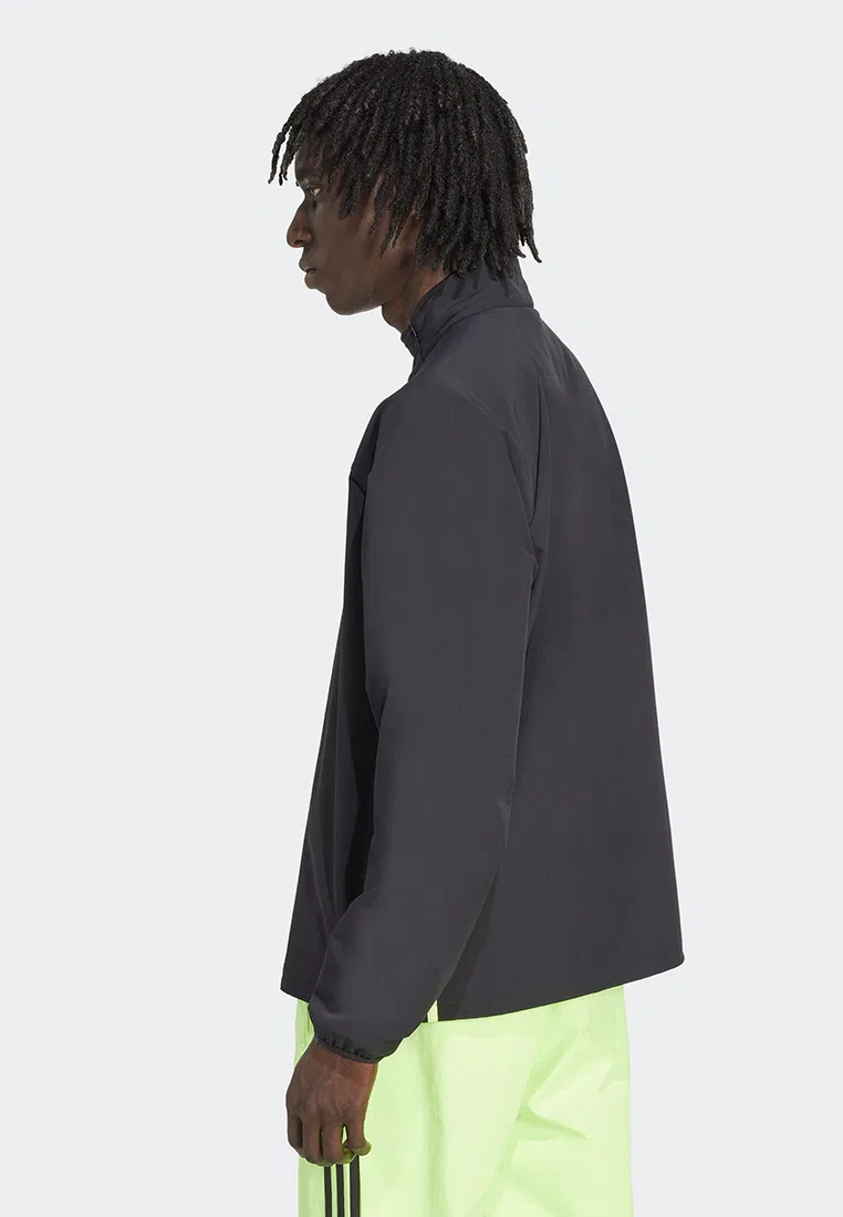 Куртка, тканая, Adicolor Woven Drill, Adidas, черный/зеленый — фото 2