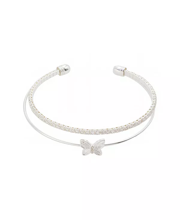 

Браслет-Манжета в виде бабочки из кубического циркония и кристаллов Unwritten, silver