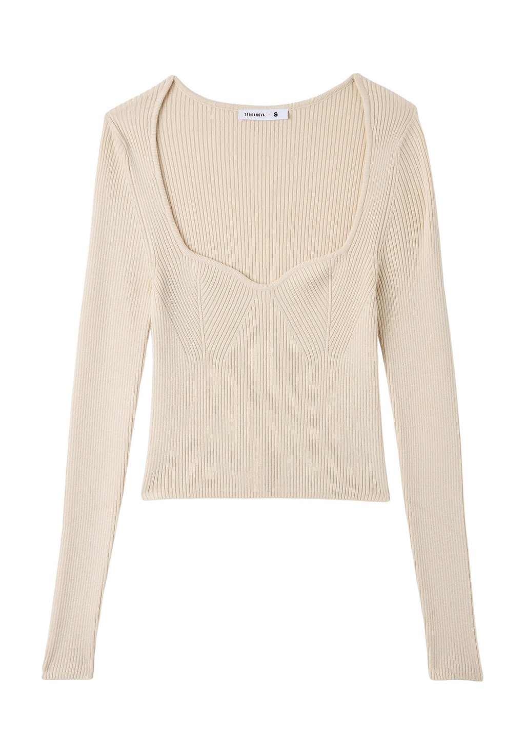 

Свитер CROP CON SCOLLO A CUORE Terranova, бежевый